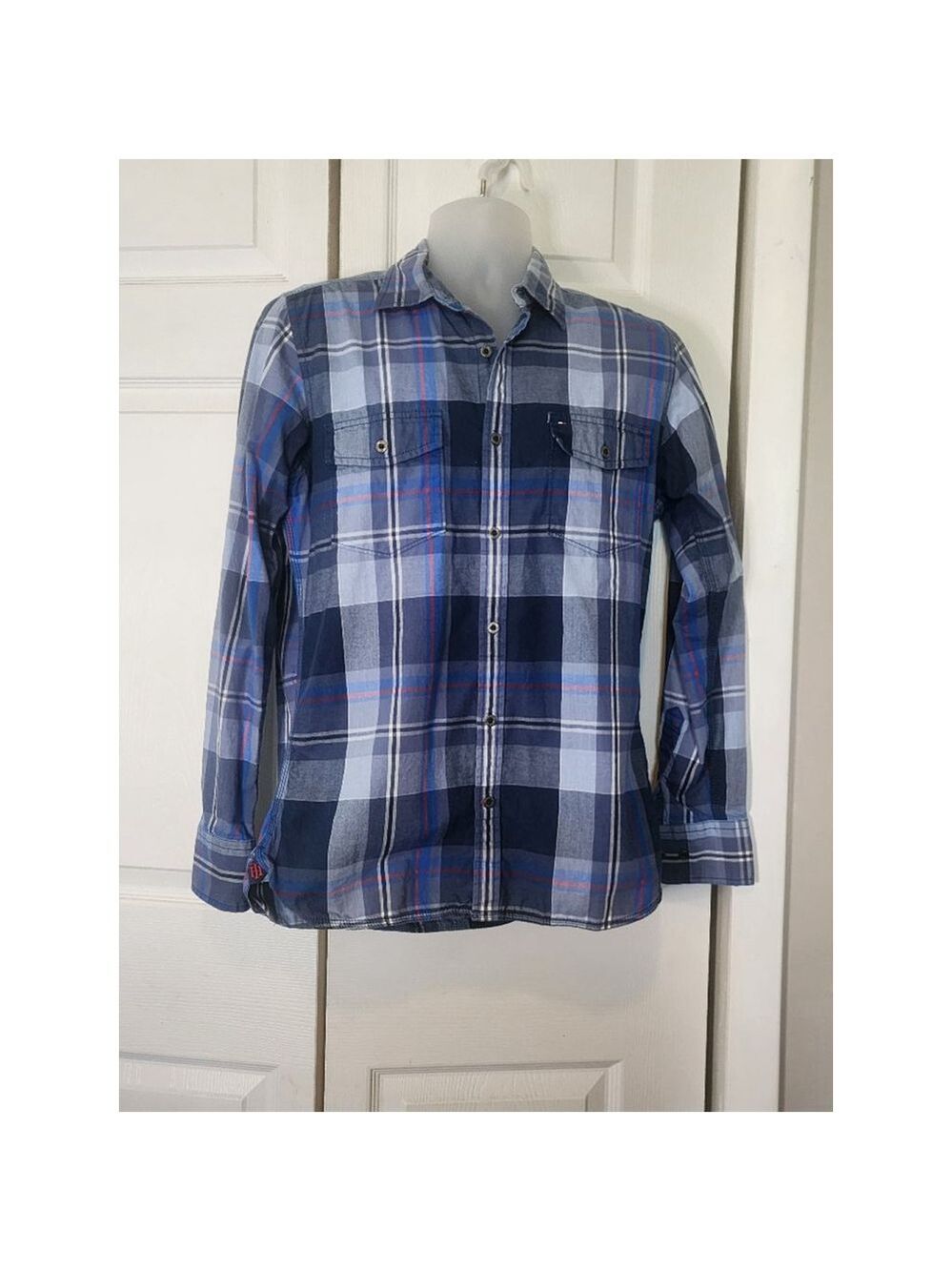 Tommy Hilfiger Men's Blue Plaid Shirt